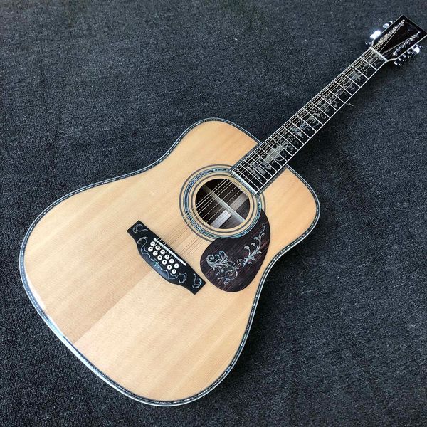 

custom 12 strings acoustic guitar deluxe abalone binding umbrella logo on headstock
