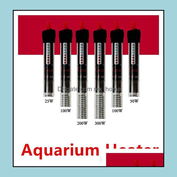 25W 50W 100W 200W 300W Riscaldatore per acquario Durevole Canna riscaldante sommergibile per acquario in vetro Temp Drop Delivery 2021 Altri acquari Pet Sup