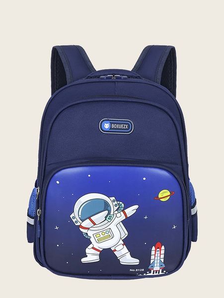 

kids cartoon astronaut graphic backpack she
