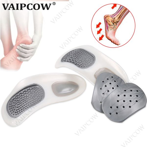 

1 pair practical durable flat feet knock knees plantar ortcs inserts breathable arch support insoles with 8 corrigibil pads, White;pink