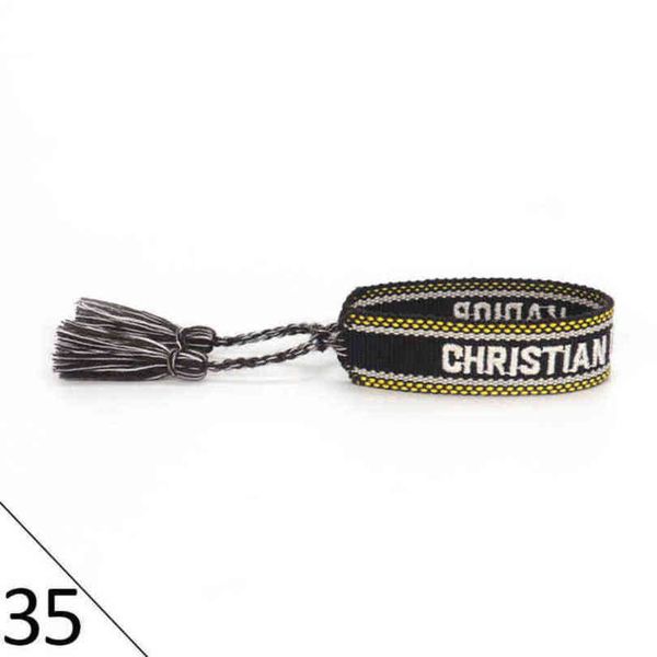 

fashion designers wovens friendship bracelet for luxury brand handmade braided bracelets with tassel print embroidery men bangle code 20-38, Golden;silver