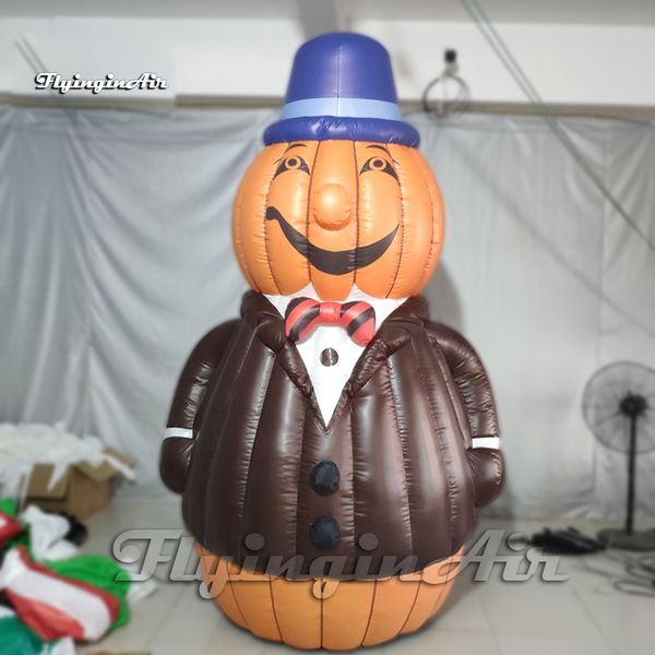 Walking Evil Smiling Pumpkin Halloween Cartoon Figure Costume 3m Adult Wearable Blow Up Pumpkin Man Suit per la decorazione di Hallowmas