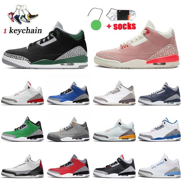 

big size 2022 fashion mens basketball shoes jumpman iii pine green unc a ma maniere laser orange georgetown black cement trainers fragment d