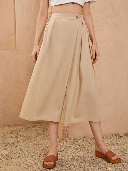 

plicated detail wide leg pants k4u6#, Black;white