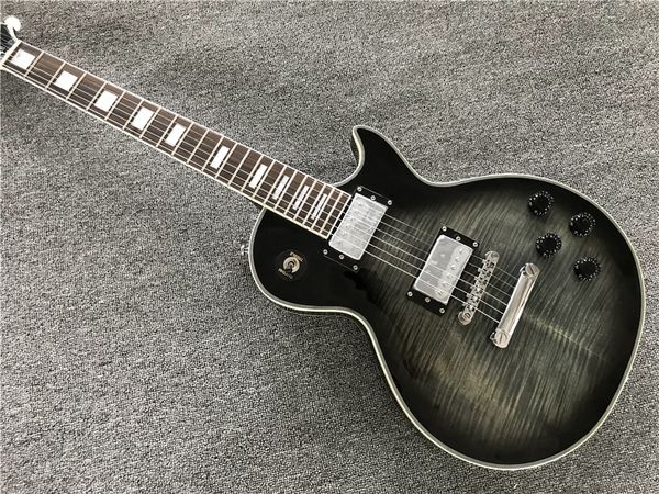 

new black burst color custom shop electric guitar with chrome hardware , selling