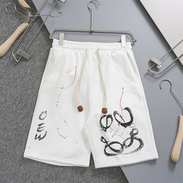 

spring new lovers' drawstring diagonal women's pants ins shorts casual shorts ink splashing graffiti men 80% off factory wholesale, Black
