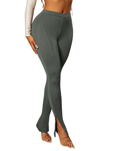 

sxy split hem skinny pants i1xn#, Black;white