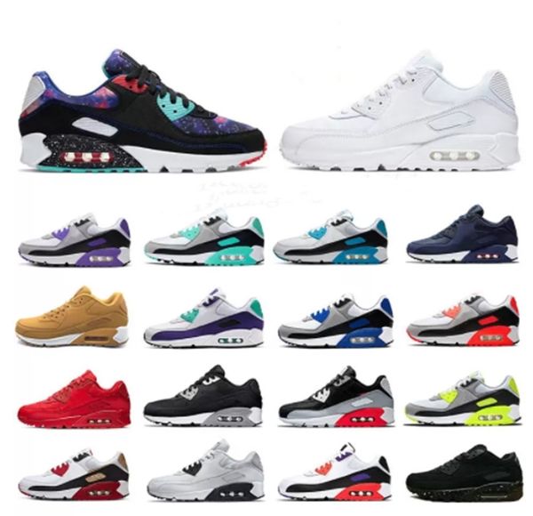 

90 90s airmaxs shoes airo maxes viotech green camo galaxy recraft royal hyper infrared og classic cushion men man 2021 fashion gt9f, Black