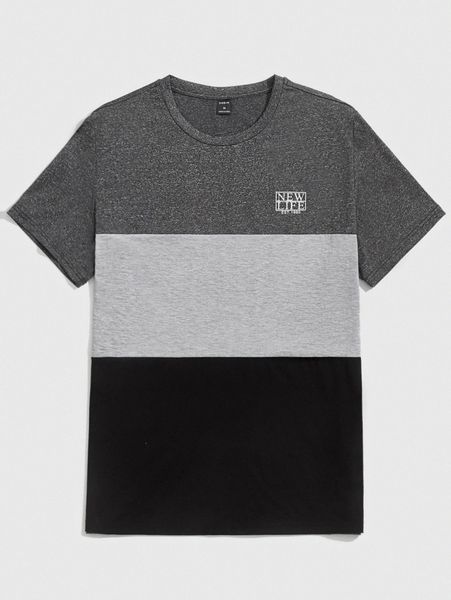 

men letter graphic colorblock tee c9pl#, White;black