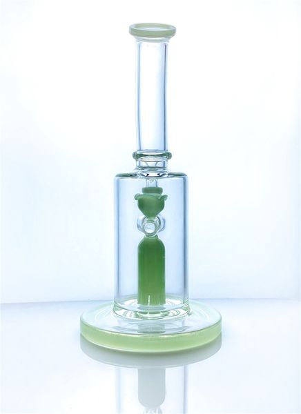 Bubler rig bong in vetro con narghilè, bong ad acqua, 1 perc, connettore maschio da 14 mm