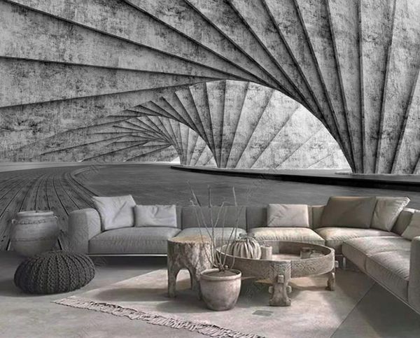 Stereoskopische 3D -Foto Tapete Wandwallpaper Rollen für Wände Wohnzimmer Schlafzimmer Raum Zement Wandmodellierung Hintergrund Wandhäuser Dekor Design