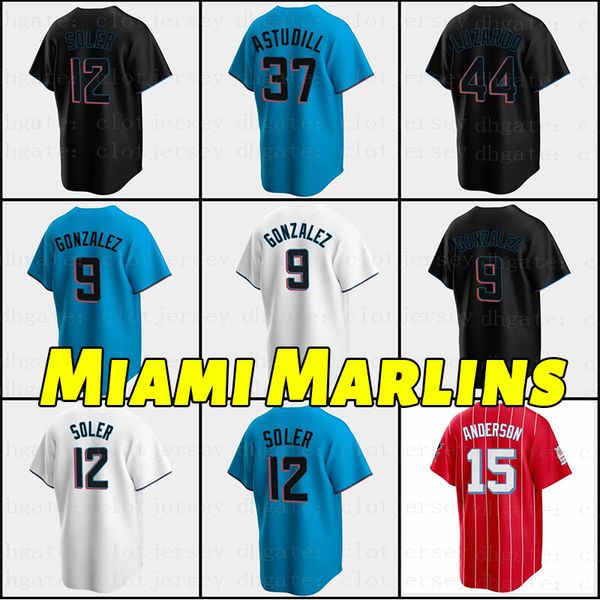 

15 brian anderson jersey custom jesus aguilar sandy alcantara jorge alfaro anthony bass jose fernandez jackie robinson starlin castro baseba, Blue;black