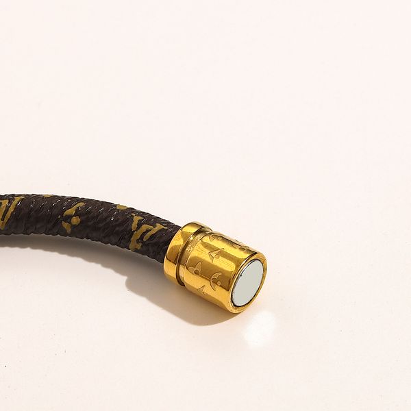 

66sbangle new style bracelets women bangle designer letter jewelry faux leather 18k gold plated stainless steel bracelet womens wedding gift, Black
