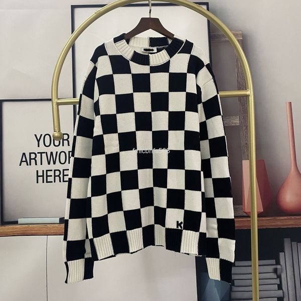 

women's sweaters []we11 winter diamond over printed jacquard crew neck pullover sweater sweater, White;black