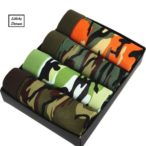 

new boxers selling mens underwear plus size men's boxer shorts fashion breathable modal men soldier camouflage lj200922, Black;white