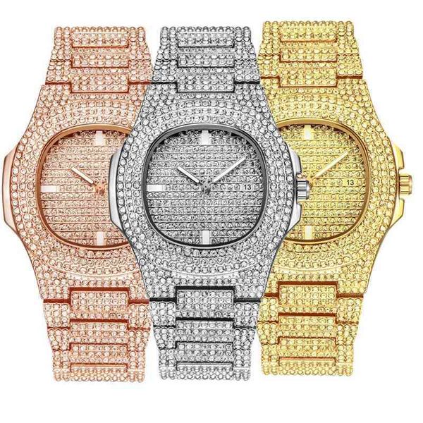 ICED Out Diamond Watch Quarz Gold Hip Hop Watch mit Micropave CZ Stainls Steel Watch Clock Relogio