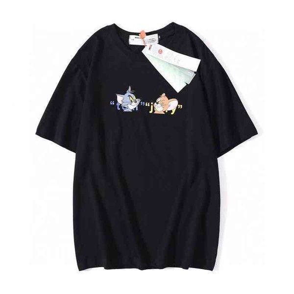 

2022 spring summer new off co bred cat mouse shake hands0a7f, White;black