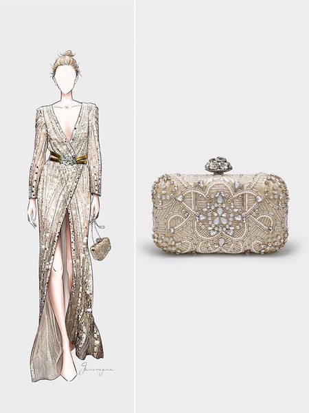 

evening bags women's clutch bag crystal pearl purse luxury handbag embroidery wedding for bridal shoulder bagevening