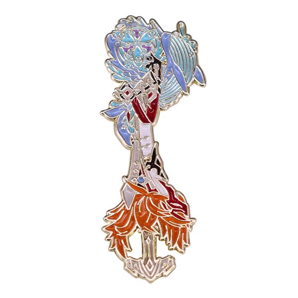 

genshin impact brooch game original god badge brooch, Blue