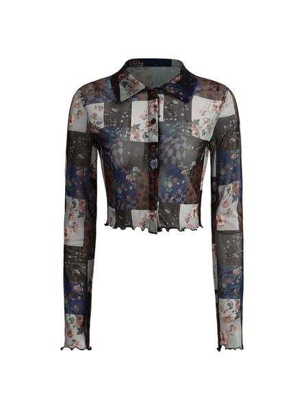 

mod patchwork print button front m0gk#, White