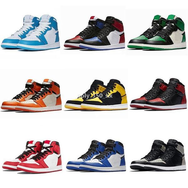 

new 1 high og basketball shoes 1s royal black toe pink green black court purple white unc patent men sneakers trainers eur 36-46201n