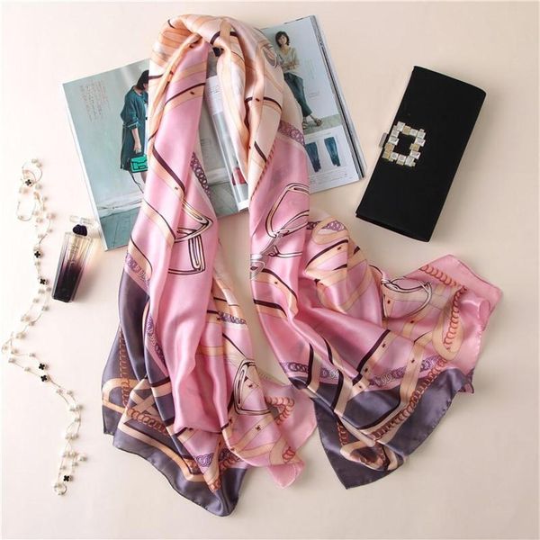 

scarves fashion chain print scarf women long shawl elegant scraf238a, Blue;gray
