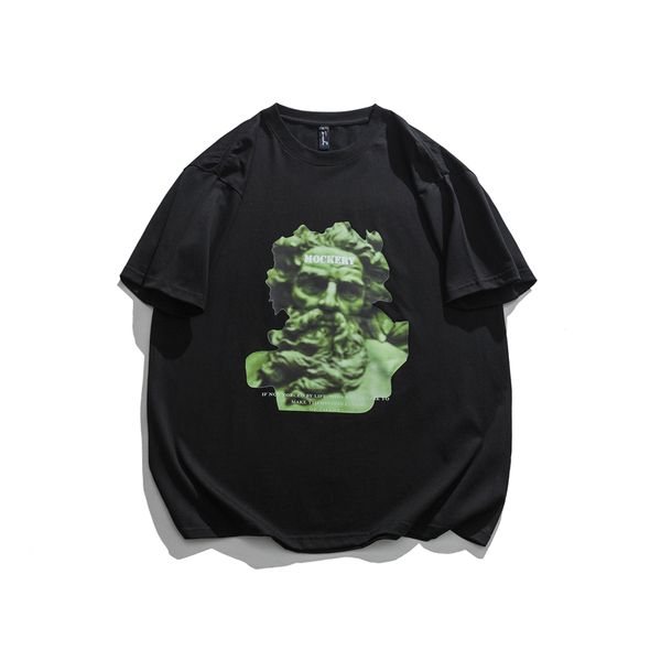 

22ss fuseeho new character printed tee simple loose summer short sleeve casual popular breathable men women couples high street t-shirt tjam, White;black