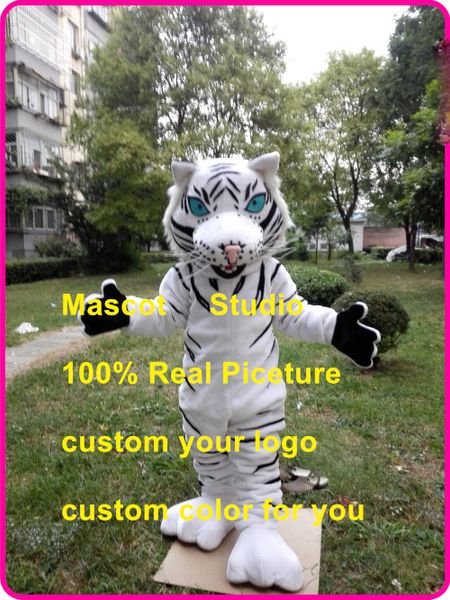 Branco tigre mascote traje cat personalizado fantasia fantasia anime kit mascotte tema fantasia vestido carnaval traume41321