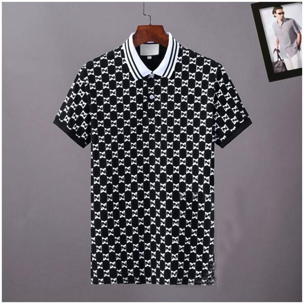 

22ss new italy mens designer polo shirts man high street embroidery garter snakes little bee printing brands cottom clothing tees, White;black