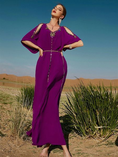 

split sleeve rhinestone decor belted dress d9xh#, Black;gray