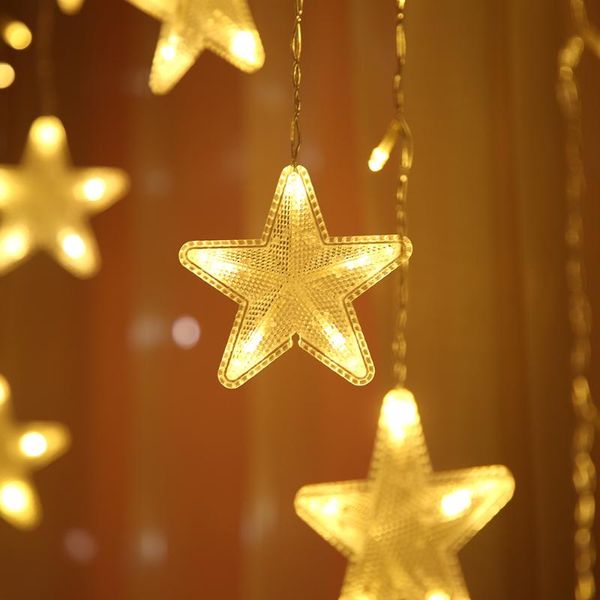 Strings Stars LED Curta Creck Luzes 8 Modos Janela Garland Light Christmas Wedding Party Ano de decoração iluminada