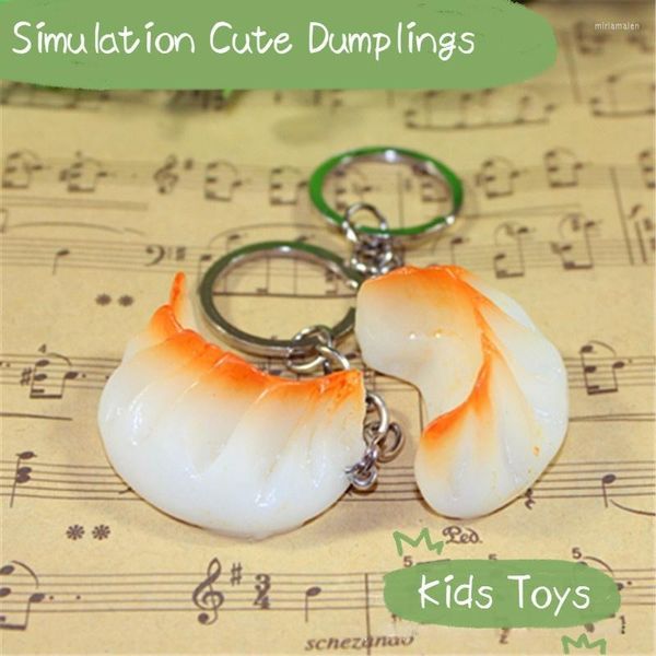 Keychains 2pc Simulação Dumplings Chineses Tradicional Chaves Pingente de Pingente no Ano Infantil Crianças Presentes Promocionais Miri22