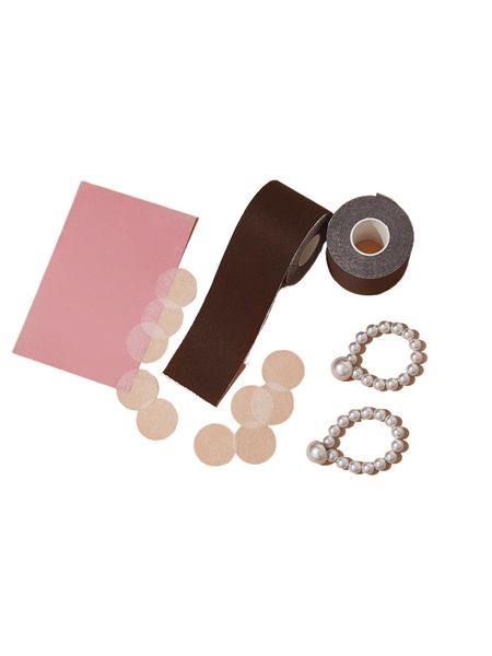 

plus 2rolls adhesive breast tape o0q8#, Black;white