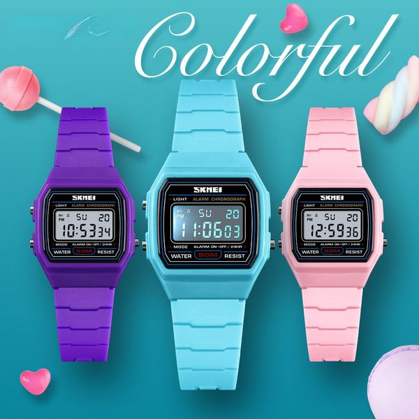 Meninos coloridos meninas esportes relógios calendário alarme 5bar relógios de pulso digitais impermeáveis ​​para crianças crianças reloj relógio