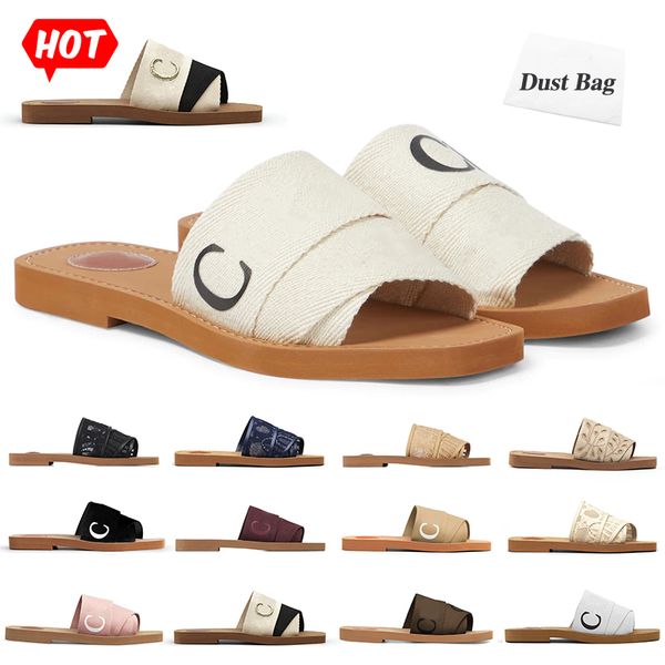 

women slippers designer platform sandals mules summer beach sliders outdoor indoor clogs woody peep toe cross woven chloes slides shoes casu, Black