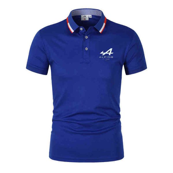 

summer men's polo shirt alpine f1 team fernando alonso print polos casual short sleeve lapel motorcycle fashion racing speed fans tee u, White;black