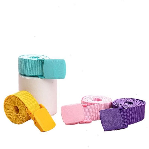 

plastic buckle woven canvas belt child kids for boys girls adjustable children belts jeans pants students, Black;brown