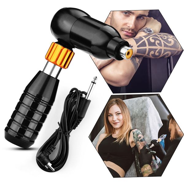 

adjustable silent tattoo gun l shape machine professional rotary motor hybrid tattoo machine gun with cord black perfections