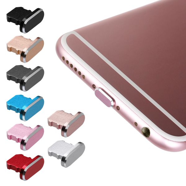 1pc colorido de celular de metal colorido Anti-poeira Gadgets Charger Dock Plug Stopper Tampa de tampa para iPhone X XR MAX 8 7 6S Plus Acessórios para telefone celular