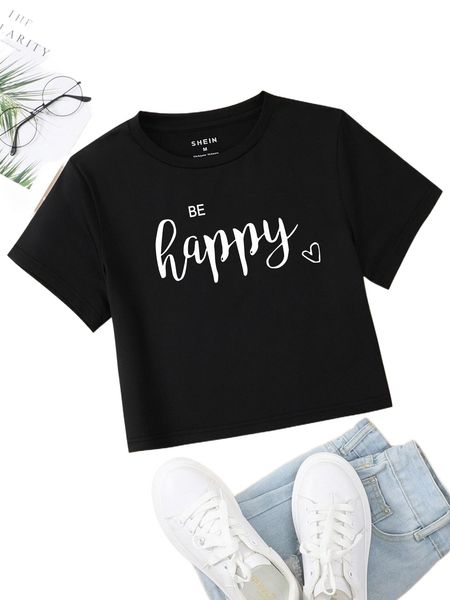 

heart & slogan graphic tee i7lt#, White