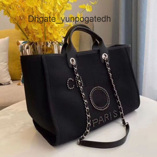

brand classic fashion beach bags ch women handbags designers pearl evening bag female canvas portable high-capacity luxury trend big handbag, Black;red