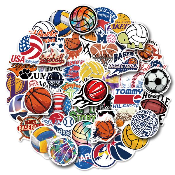 

50pcs ball sports stickers pack for lapskateboard motorcycle decals