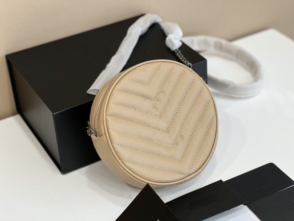 

shoulder bag designer design women's leather mini round cake bag size 17 cm