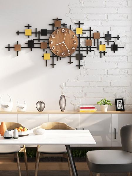 Relógios de parede grãos de madeira DIY sem socos silencioso relógio decorativo de acrílico silencioso relógio decorativo de design moderno de decoração de sala de estar Wallswall