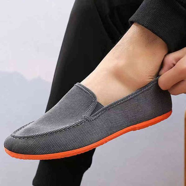 

man's big size loafers shoes flats slippers fabric slip-on men gommino driving fashion summer style soft male moccasins, Black