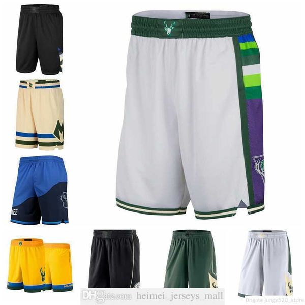 

printed milwaukee''bucks''men 2021/22 city swingman pants edition basketball shorts performance blackshort, Black
