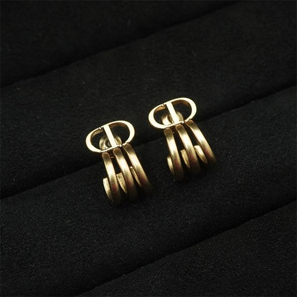 

60% off shop online new earrings brass net red same letter hook six claw earrings female, Golden