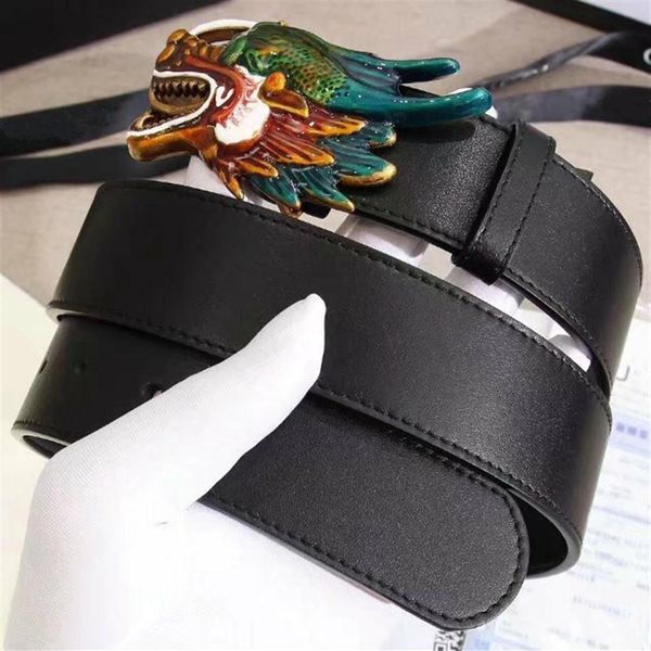 

2018 fashion designer belts men's high dragon buckle belts men's new design cowhide belts quality255p, Black;brown