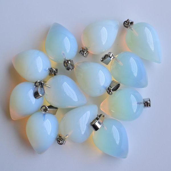 

elling opal stone circular cone drop charms healing reiki teardrop pendants for jewelry making, Bronze;silver