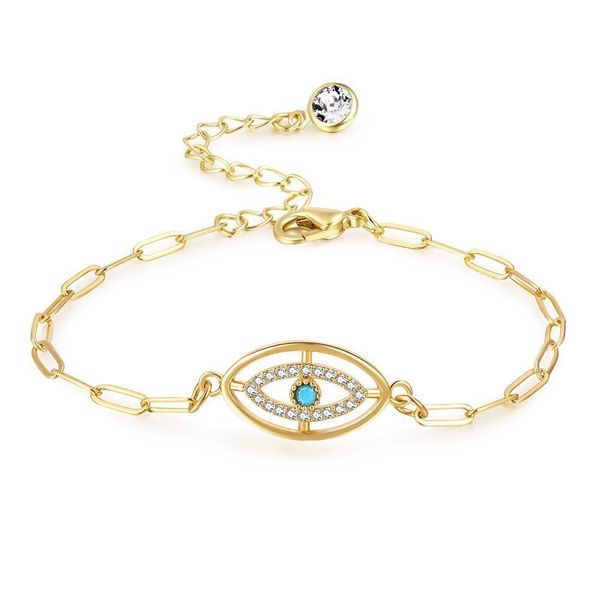 

cool paper clip golden devil's eye bracelet couple necklace bracelet, Black